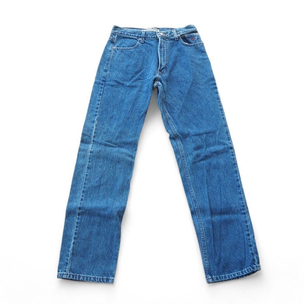 Harley-Davidson Relaxed Straight Leg Distress Medium Wash Jeans Men 31x32